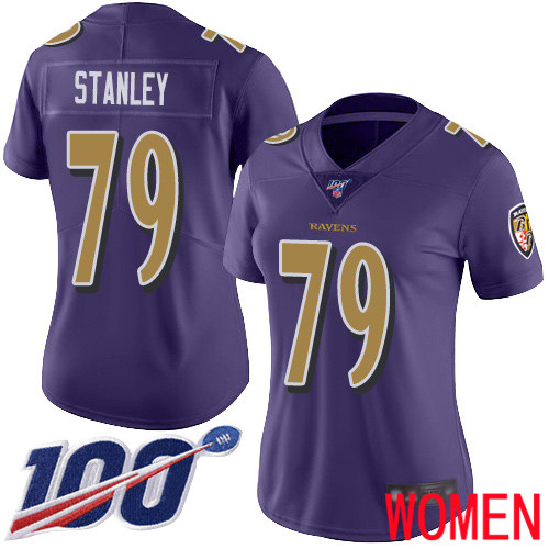 Baltimore Ravens Limited Purple Women Ronnie Stanley Jersey NFL Football #79 100th Season Rush Vapor Untouchable->women nfl jersey->Women Jersey